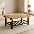 Woven Bench – Handwoven Palm Leaf Bench, AZRIVA