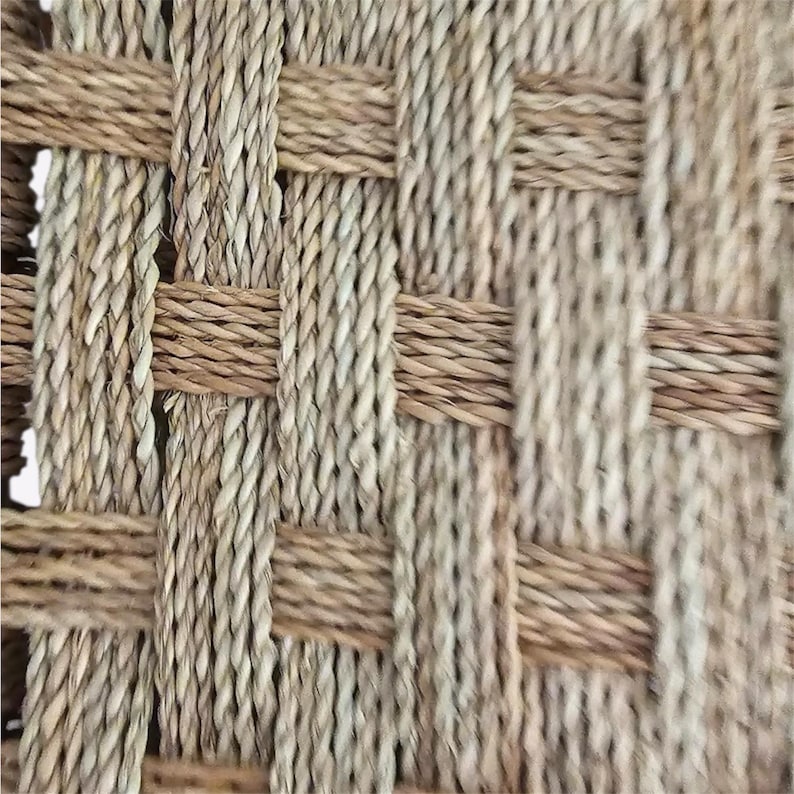 Handcrafted Dark Eucalyptus Wood Bench with Woven Natural Cord AZRIVA