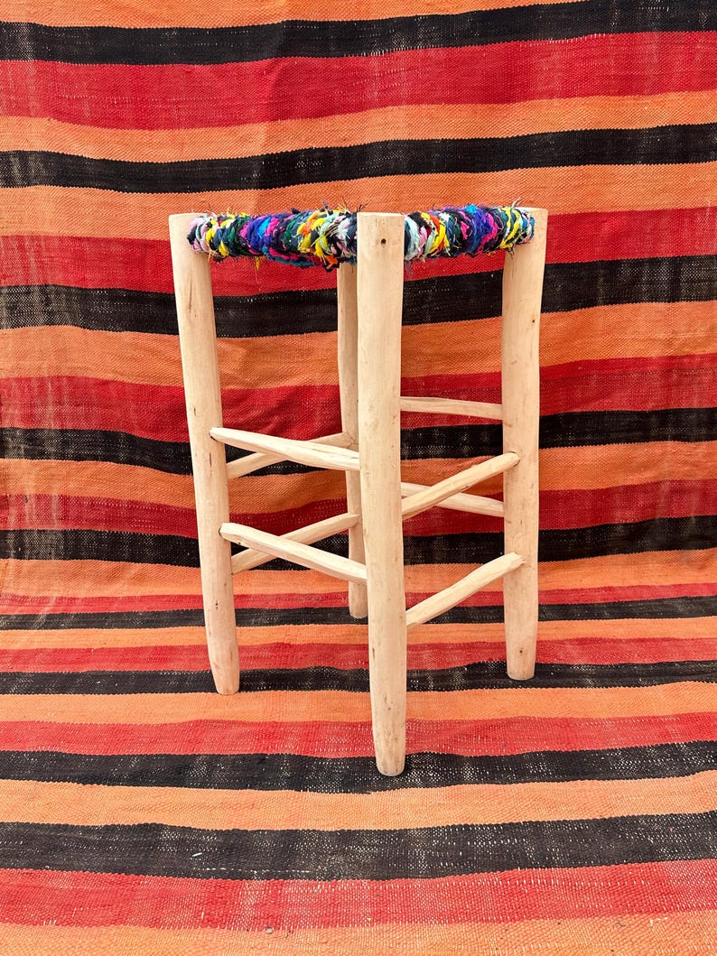Tabouret de bar marocain tressé à la main AZRIVA