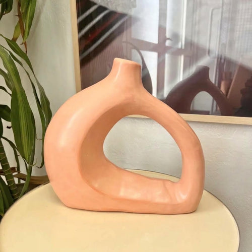 Adbir Nude Mat Handcrafted Ceramic Vase AZRIVA