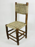 Handcrafted Laurel Wood Dining Chair with Woven Palm Leaf Seat & Backrest AZRIVA
