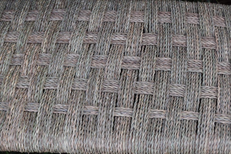 Handcrafted Eucalyptus Wood Bench Lounge with Natural Palm Leaf Weave AZRIVA
