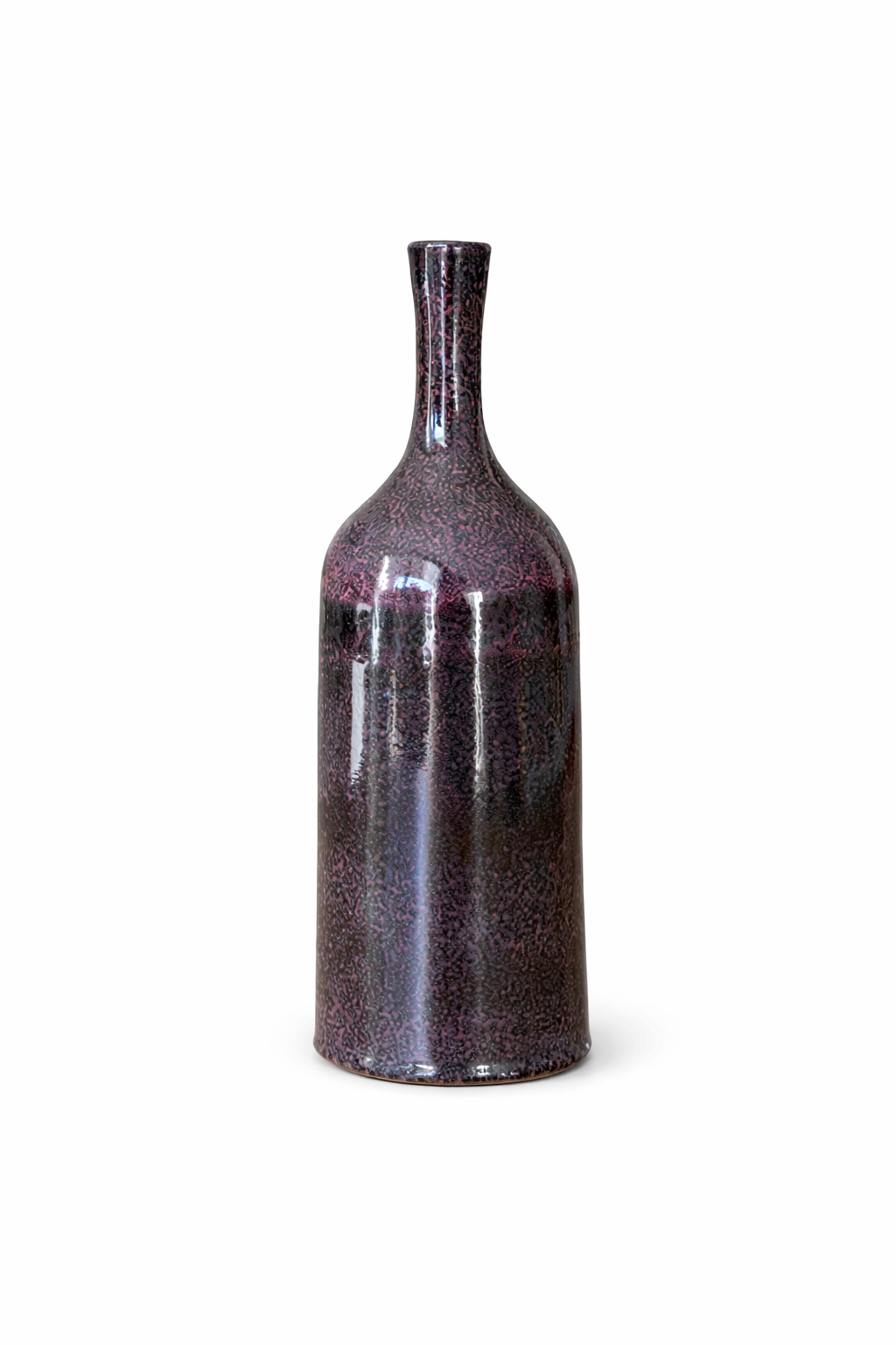 Tifawin Speckled Eggplant Handcrafted Ceramic Bottle Vase AZRIVA
