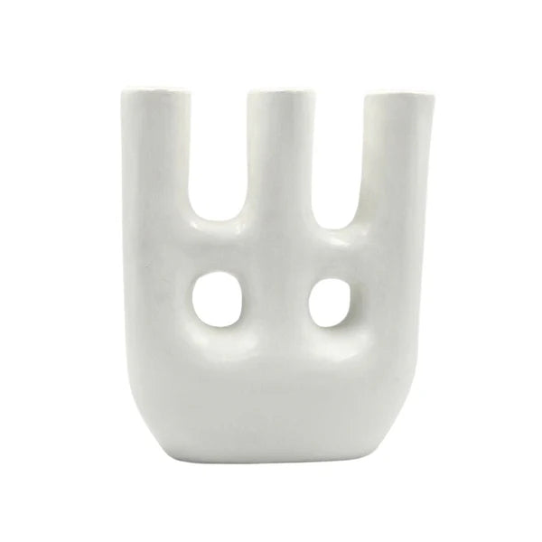 Afous White Handcrafted Ceramic Vase AZRIVA