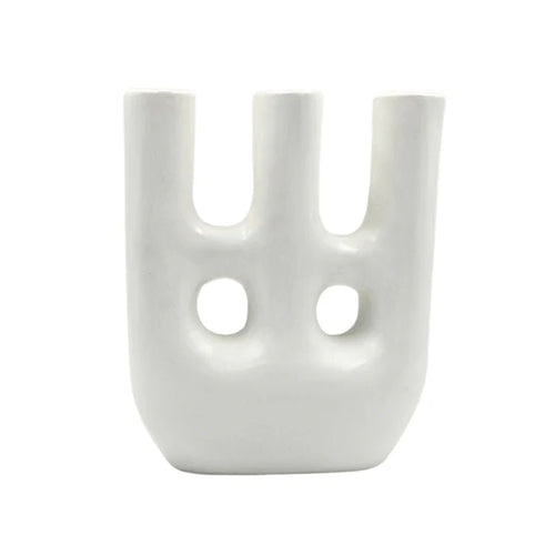 Afous White Handcrafted Ceramic Vase AZRIVA