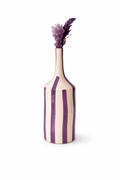 Purple Striped Handcrafted Bottle Vase AZRIVA