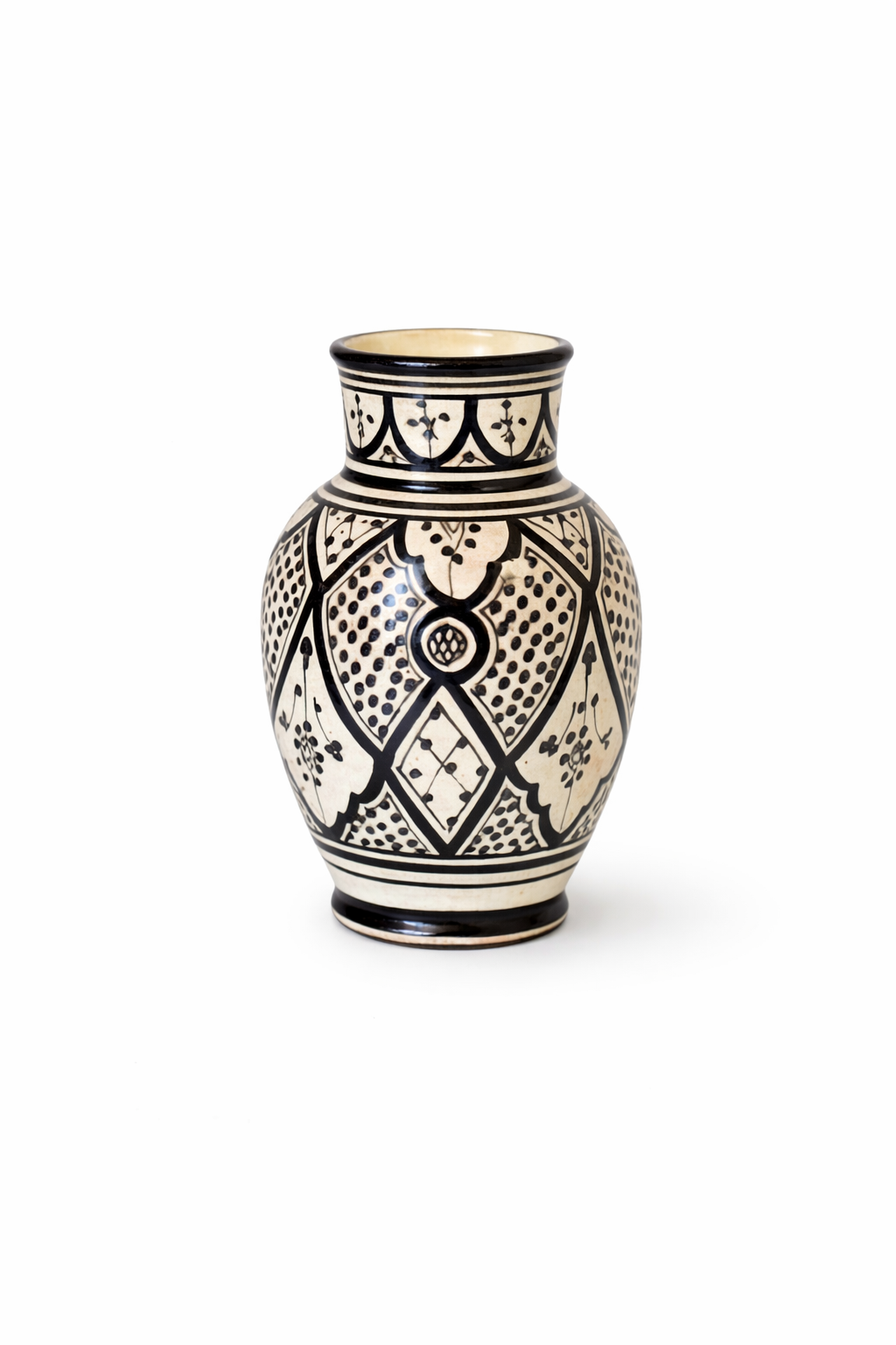 Handcrafted Kasbah Geometric Painted Ceramic Vase
