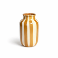 Handcrafted Cream & Light Brown Striped Ceramic Vase