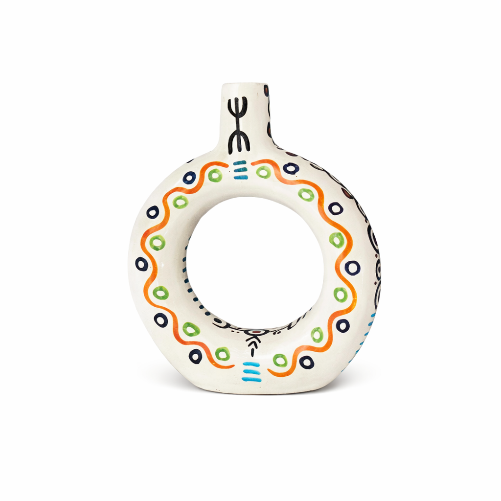 Tafoukt Amazigh Batul Handcrafted Donut Vase AZRIVA