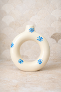 Handcrafted Tafoukt Floral Glazed Ceramic Vase
