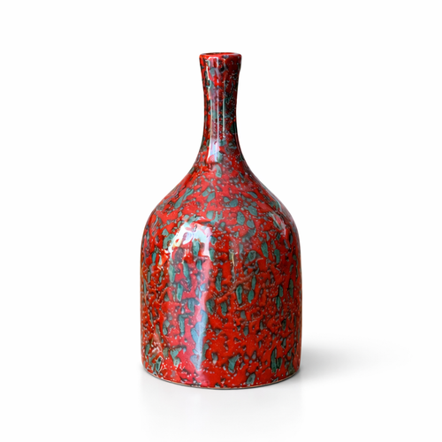 Asif Medium Speckled Burgundy Bottle Vase AZRIVA