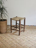 Handcrafted Moroccan Laurel Wood Chair with Palm Leaf & Boucherouite Weave AZRIVA