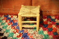 Handcrafted Minimalist Solid Wood Stool with Woven Rope Seat AZRIVA