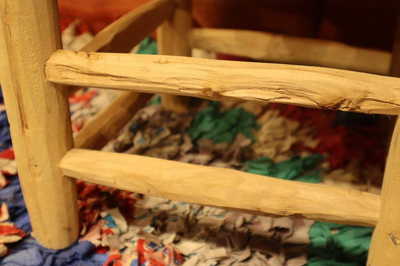 Handcrafted Minimalist Solid Wood Stool with Woven Rope Seat AZRIVA