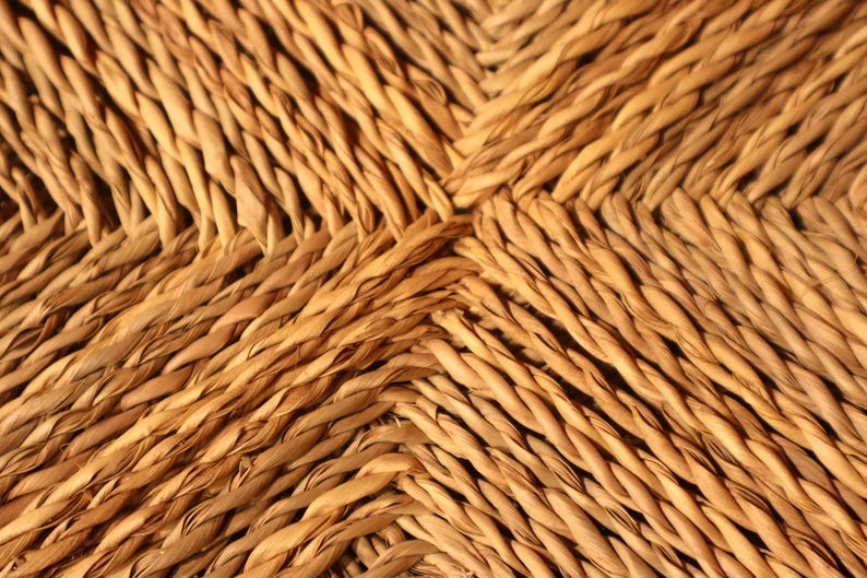 Handcrafted Minimalist Solid Wood Stool with Woven Rope Seat AZRIVA