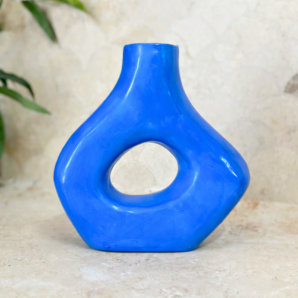 Targa Majorelle Blue Handcrafted Openwork Vase AZRIVA