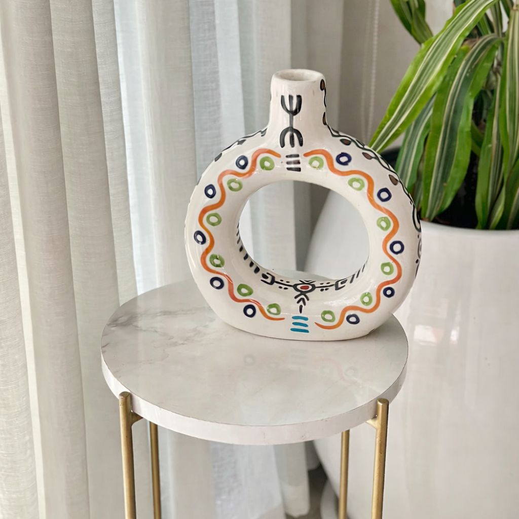 Tafoukt Amazigh Batul Handcrafted Donut Vase AZRIVA