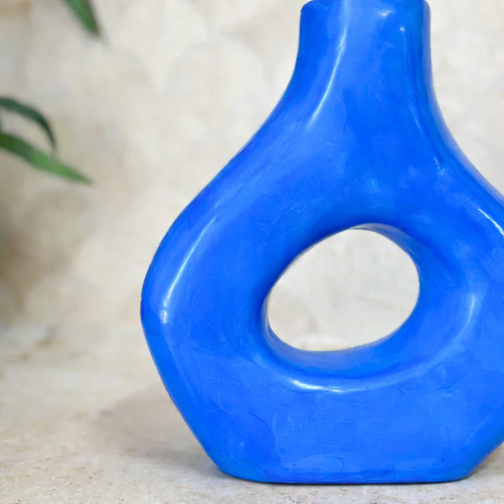 Targa Majorelle Blue Handcrafted Openwork Vase AZRIVA