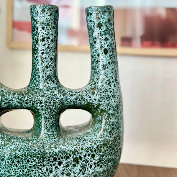 Afous Handcrafted Black & Blue Vase AZRIVA