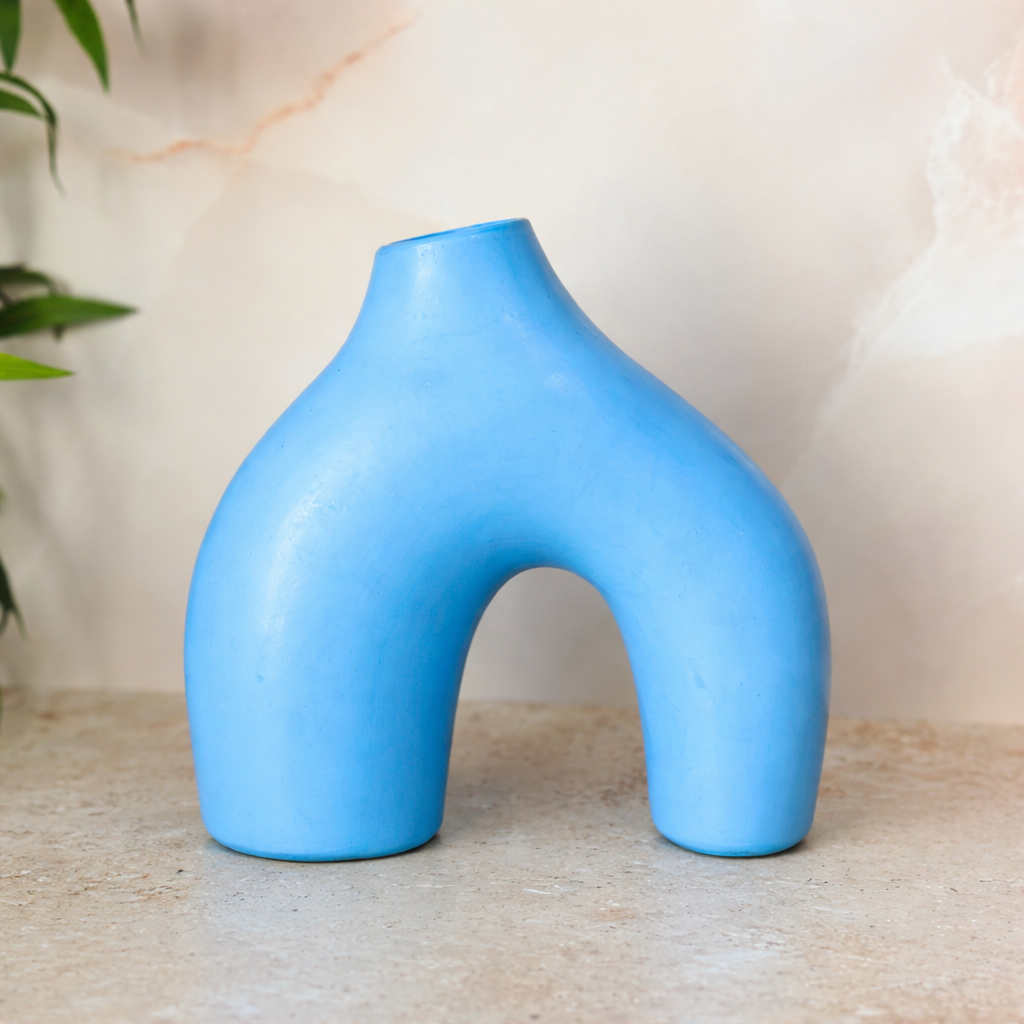 Azul Round Matte Handcrafted Ceramic Vase AZRIVA