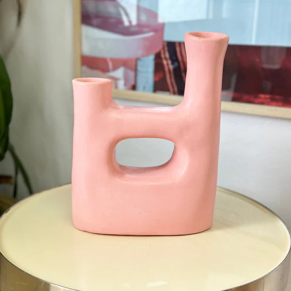 Handcrafted Taddart Double-Opening Matte Ceramic Vase