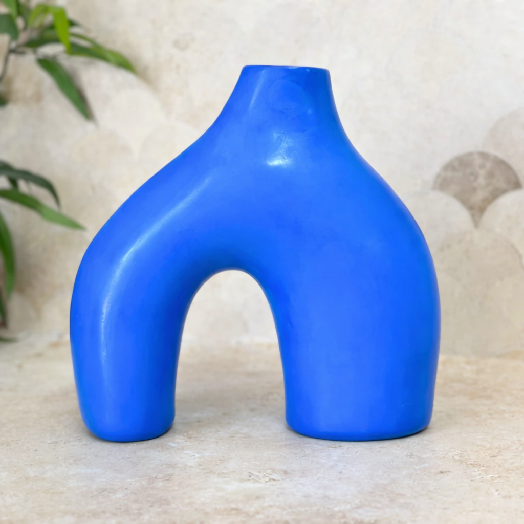 Azul Round Matte Handcrafted Ceramic Vase AZRIVA