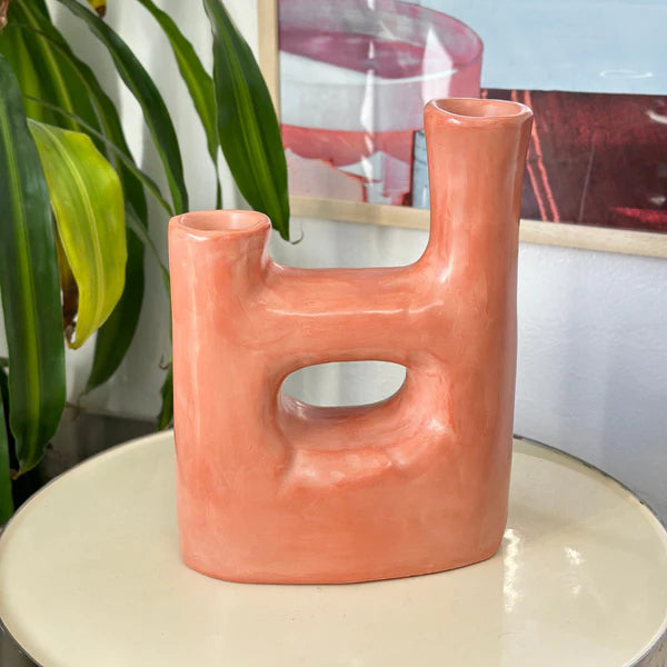 Handcrafted Taddart Double-Opening Matte Ceramic Vase