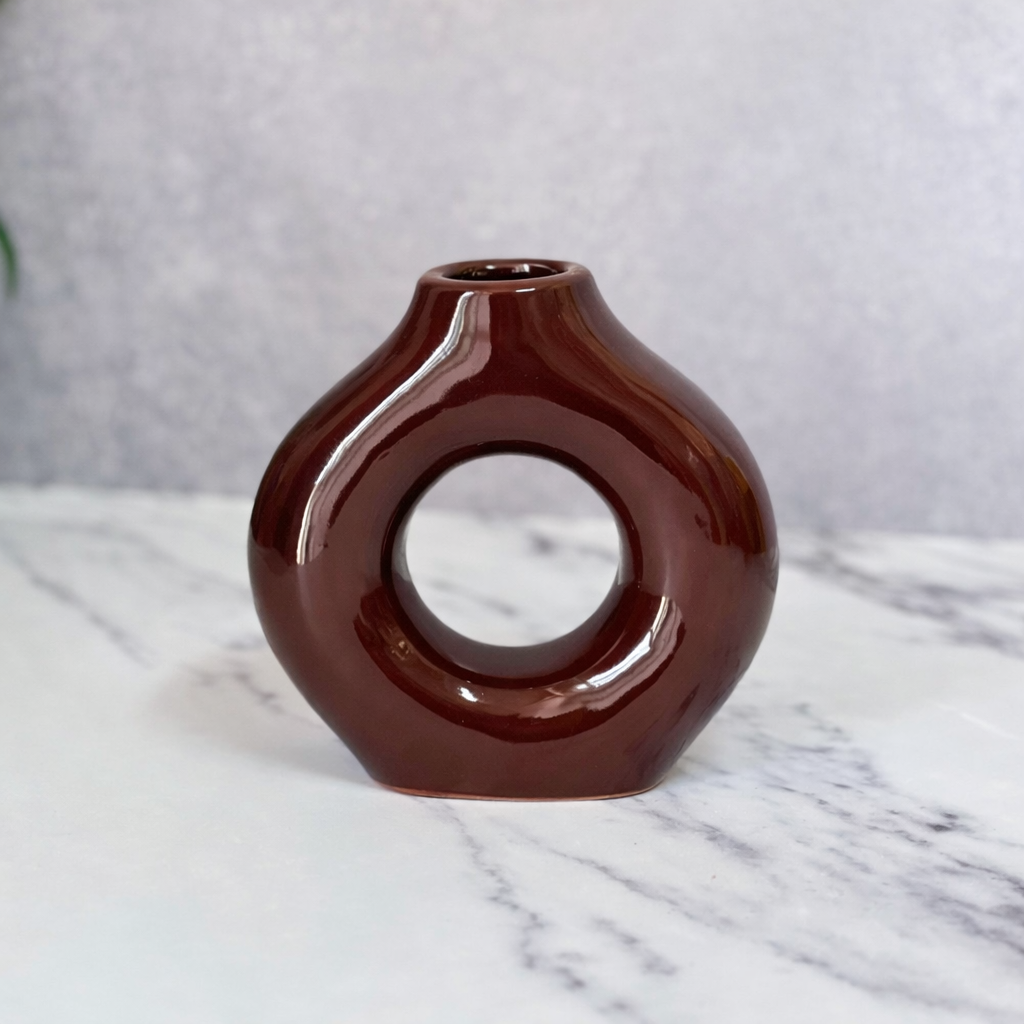 Tafoukt Glazed Terracotta Vase AZRIVA