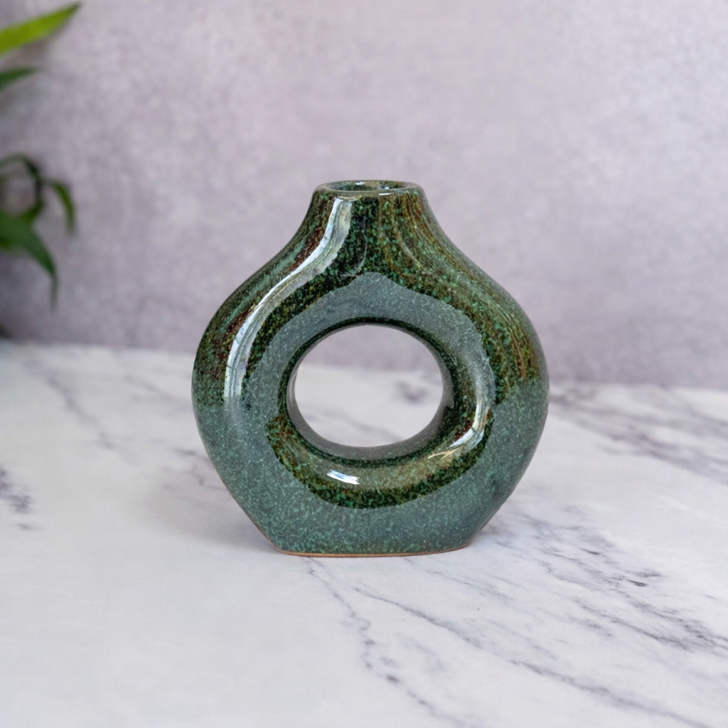 Tafoukt Glazed Terracotta Vase AZRIVA