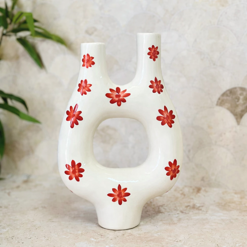 Addas Floral Handcrafted Ceramic Vase AZRIVA