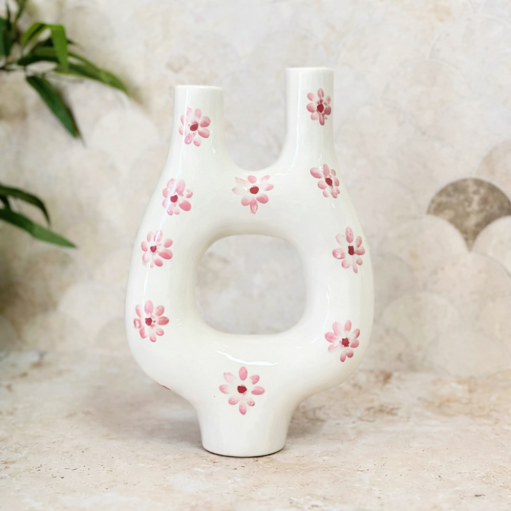 Addas Floral Handcrafted Ceramic Vase AZRIVA