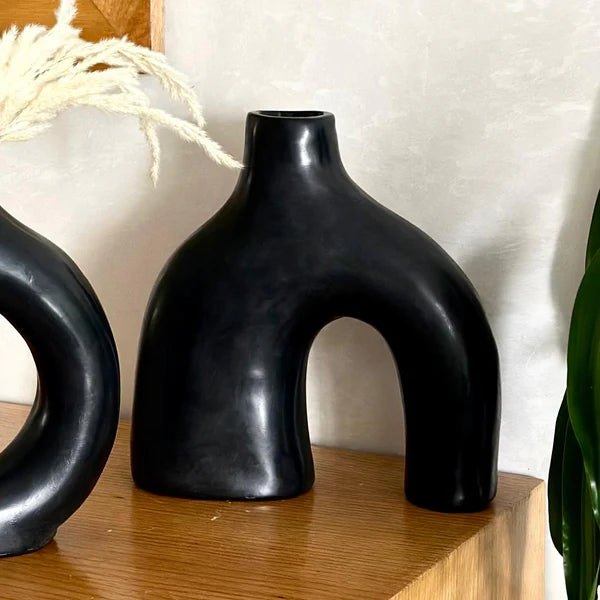 Azul Matte Handcrafted Openwork Ceramic Vase AZRIVA