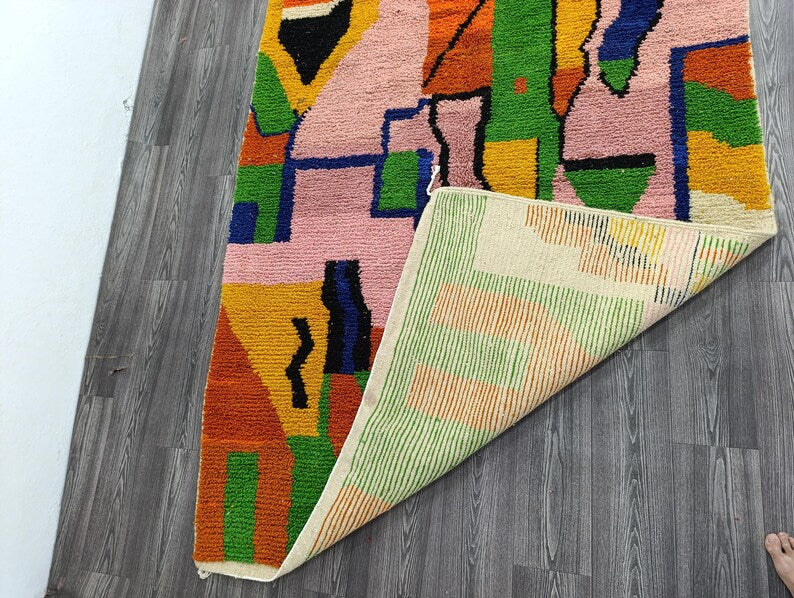Grand Tapis Berbère Marocain Fait Main 250 × 150 cm – Artisanat Traditionnel IZRI