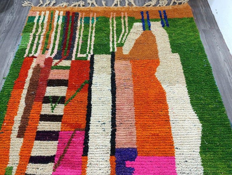 Tapis Marocain Traditionnel Fait Main 250 × 150 cm – Tissage Artisanal Authentique IZRI