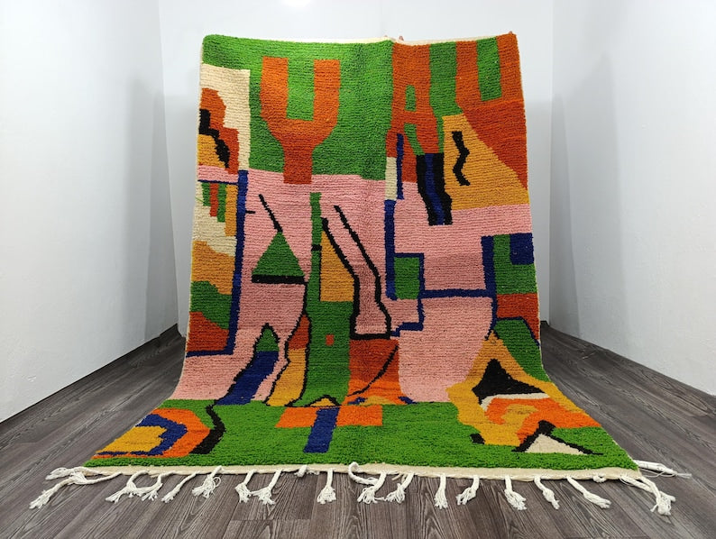 Grand Tapis Berbère Marocain Fait Main 250 × 150 cm – Artisanat Traditionnel IZRI