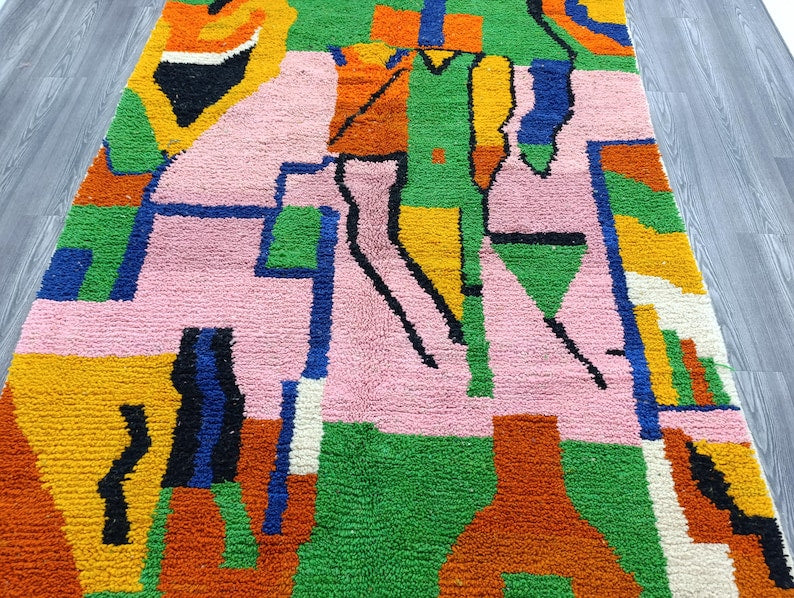 Grand Tapis Berbère Marocain Fait Main 250 × 150 cm – Artisanat Traditionnel IZRI