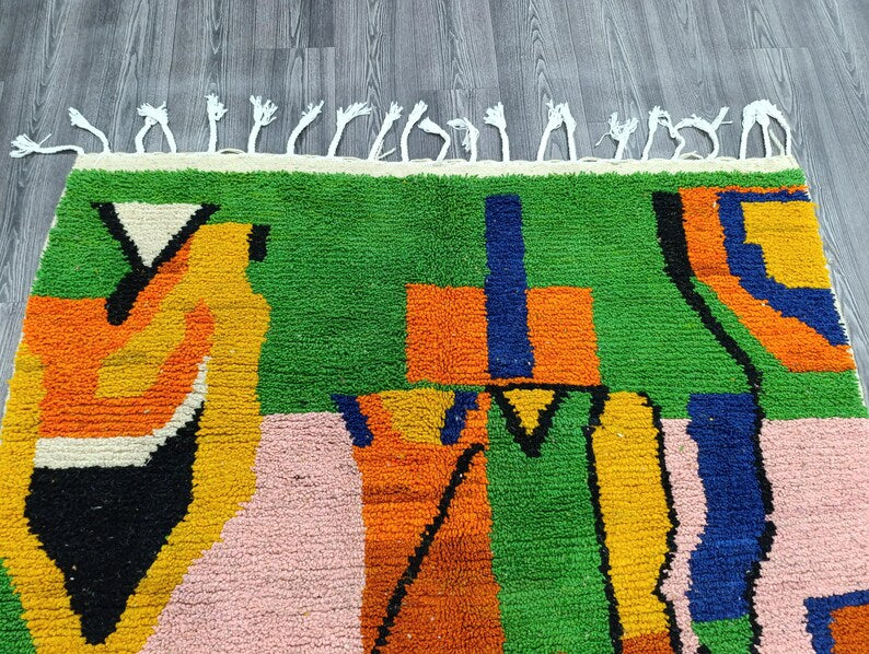 Grand Tapis Berbère Marocain Fait Main 250 × 150 cm – Artisanat Traditionnel IZRI