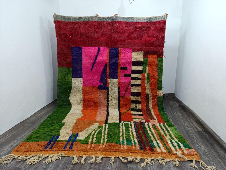 Tapis Marocain Traditionnel Fait Main 250 × 150 cm – Tissage Artisanal Authentique IZRI