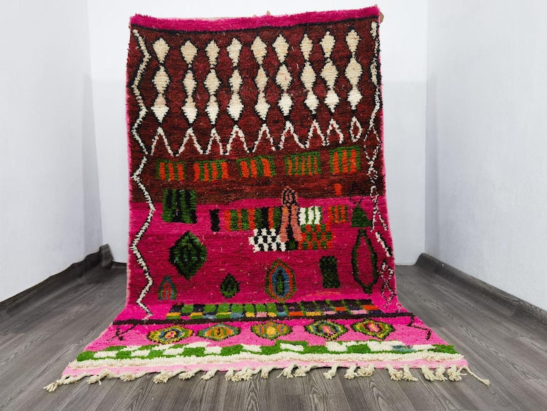Grand Tapis Berbère Marocain Fait Main 250 × 150 cm – Artisanat Traditionnel IZRI