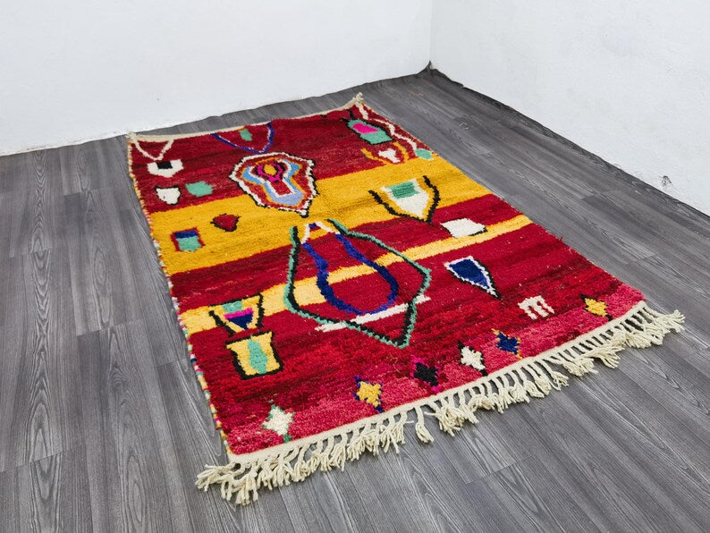 Tapis Marocain Artisanal 250 × 150 cm – Laine Tissée à la Main – Style Traditionnel (Copy) IZRI