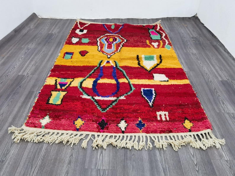 Tapis Marocain Artisanal 250 × 150 cm – Laine Tissée à la Main – Style Traditionnel (Copy) IZRI