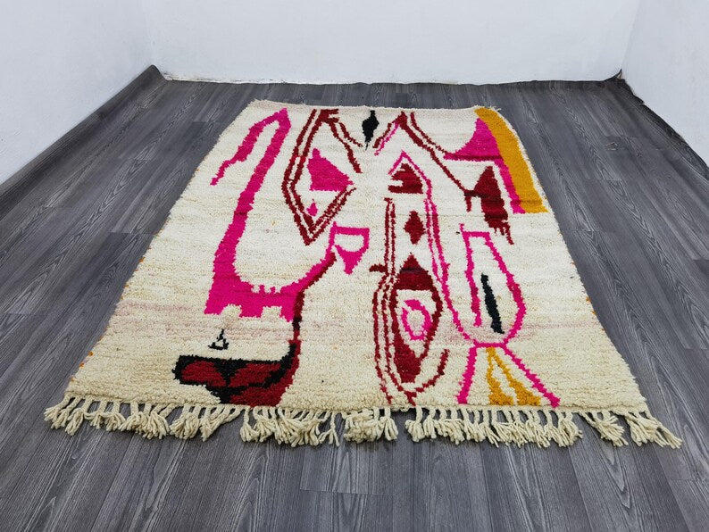 Tapis Marocain Artisanal 250 × 150 cm – Laine Tissée à la Main – Style Traditionnel IZRI