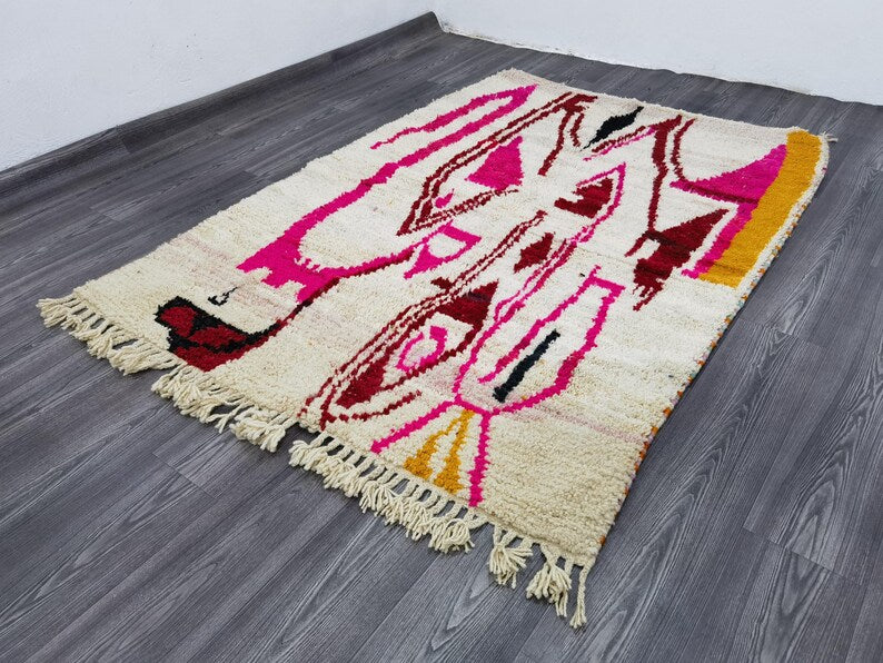 Tapis Marocain Artisanal 250 × 150 cm – Laine Tissée à la Main – Style Traditionnel IZRI