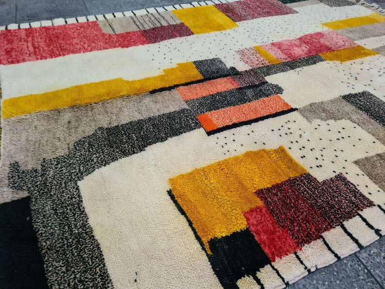 Tapis Berbère Fait Main 300 × 200 cm – Décoration Authentique du Maroc