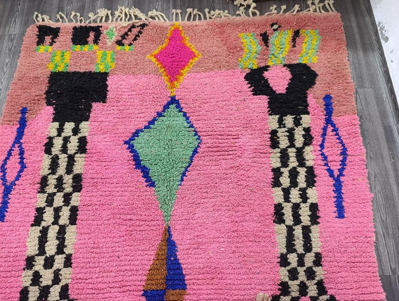 Grand Tapis Berbère Marocain Fait Main 250 × 150 cm – Artisanat Traditionnel IZRI