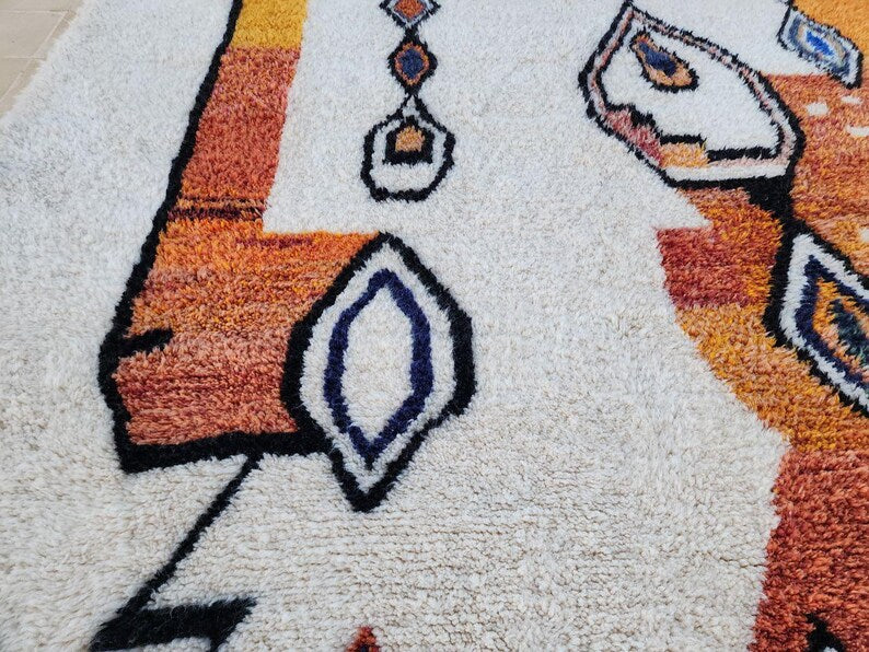 Tapis Marocain Artisanal 250 × 150 cm – Laine Tissée à la Main – Style Traditionnel IZRI