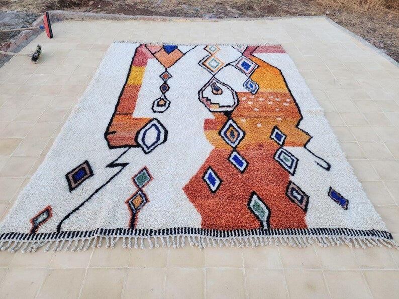Tapis Marocain Artisanal 250 × 150 cm – Laine Tissée à la Main – Style Traditionnel IZRI
