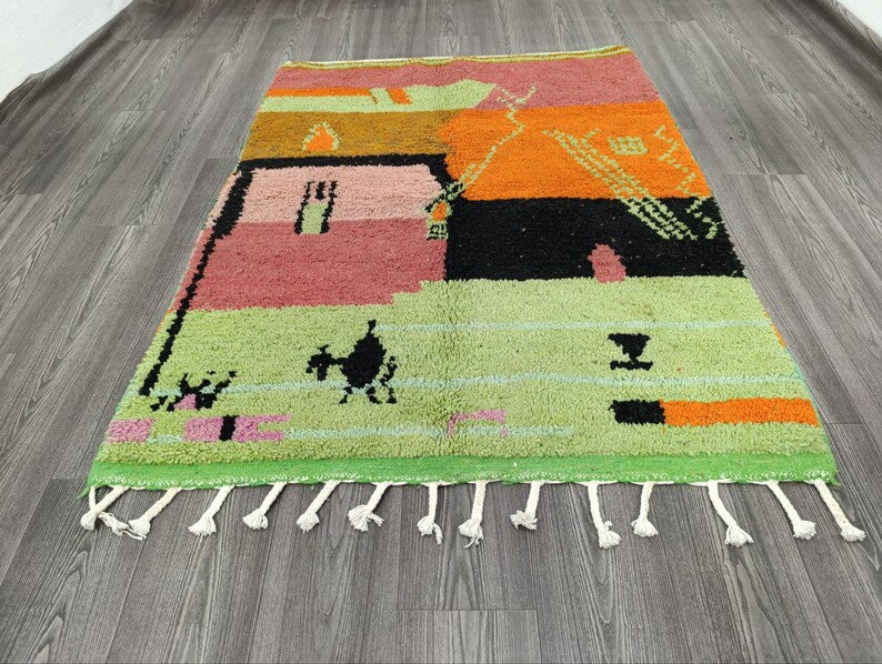 Tapis Marocain Traditionnel Fait Main 250 × 150 cm – Tissage Artisanal Authentique IZRI