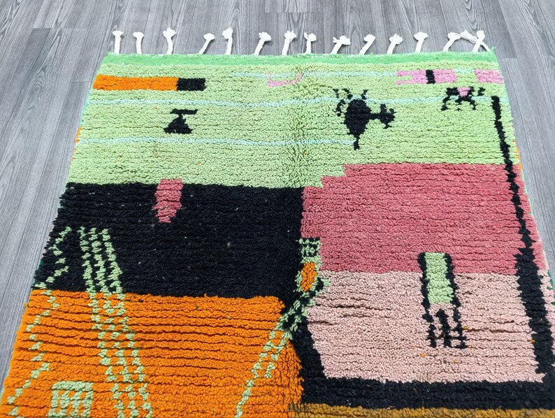 Tapis Marocain Traditionnel Fait Main 250 × 150 cm – Tissage Artisanal Authentique IZRI