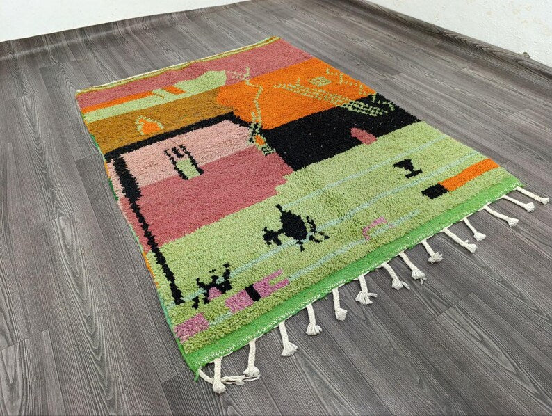 Tapis Marocain Traditionnel Fait Main 250 × 150 cm – Tissage Artisanal Authentique IZRI
